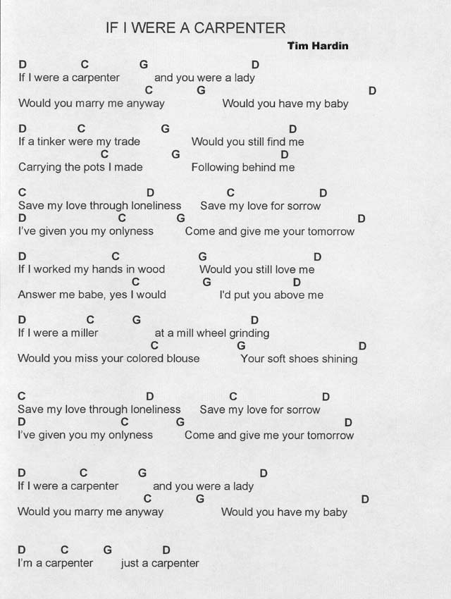 ifiwereacarpenter lyrics