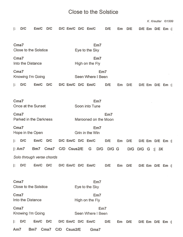 Close To The Solstice lyrics