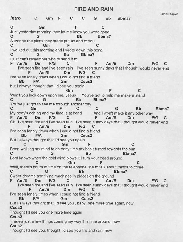 fireandrain lyrics