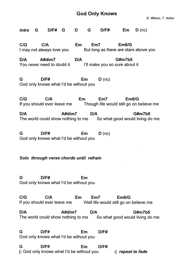god only knows lyrics