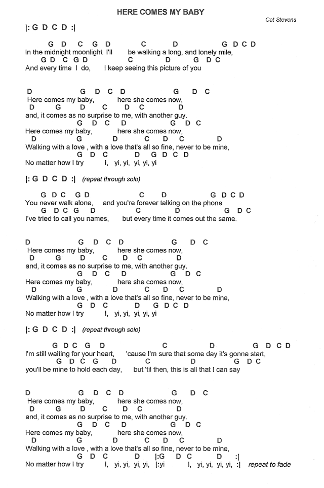 here comes my baby lyrics