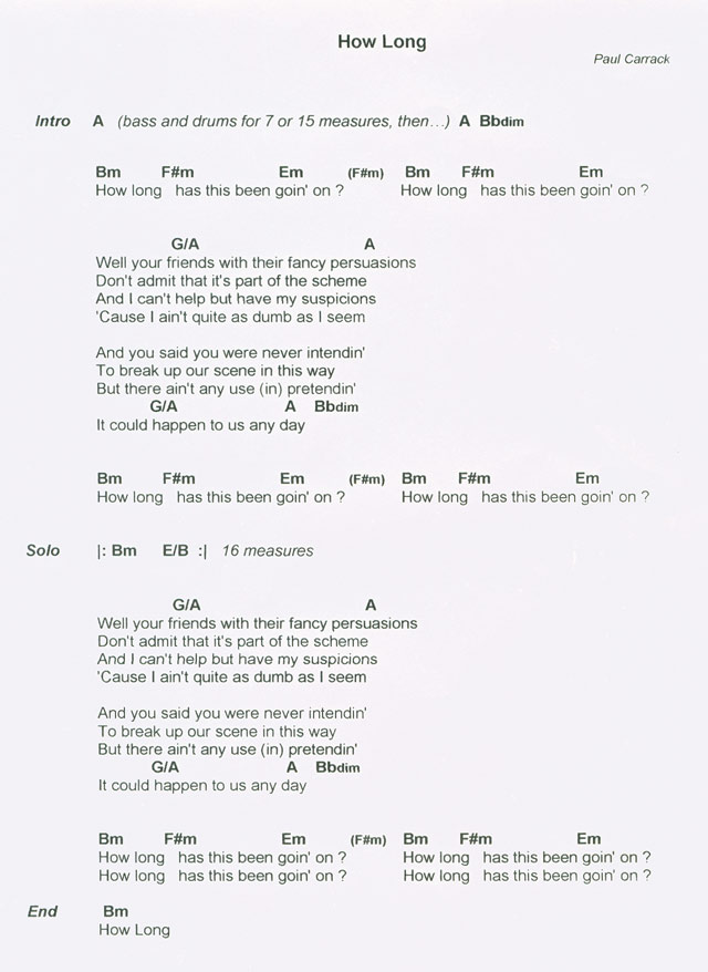 How Long lyrics