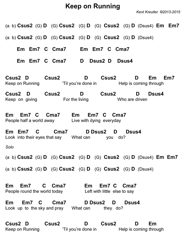 Keep On Running lyrics and chords