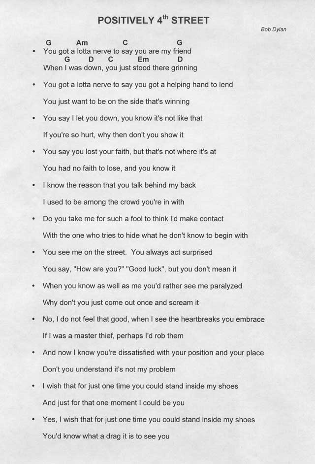 positively 4th st lyrics
