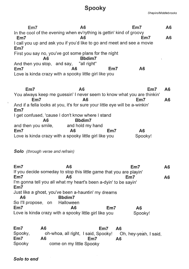 spooky lyrics